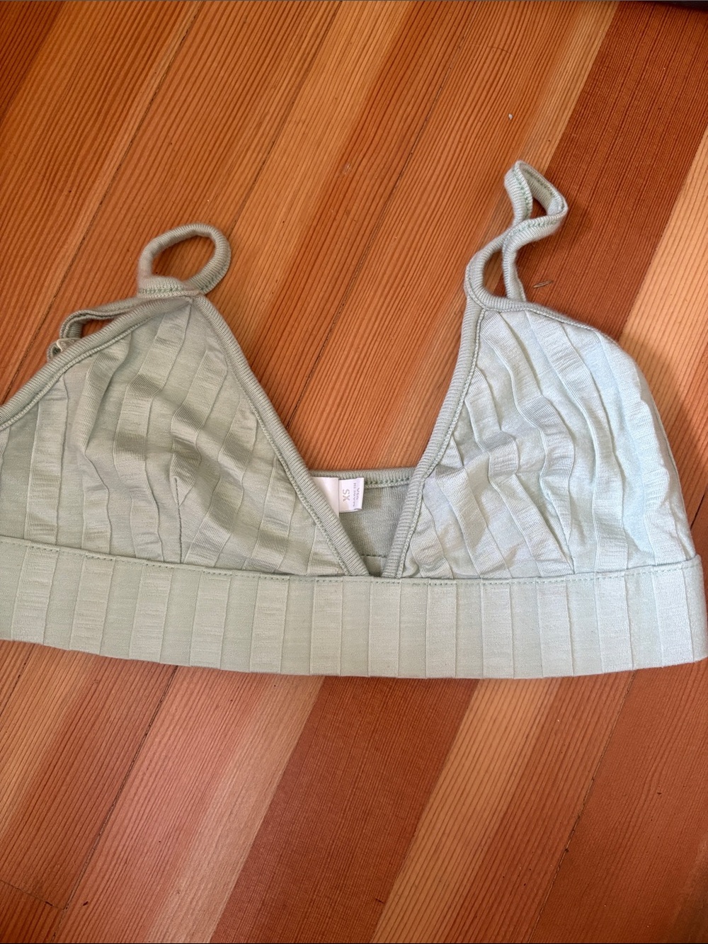 Jonathan Simkhai Sage Ribbed Triangle Bralette